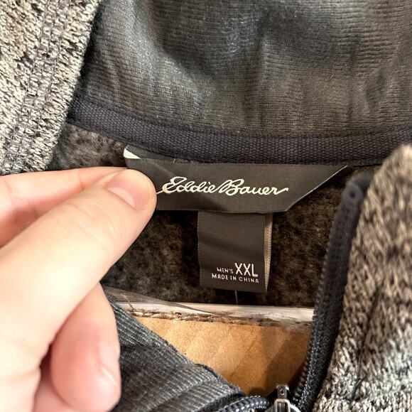 NWTEddie Bauer Pullover Mens XXL Heathered Gray 1/2 Zip Fleece Fall Outerwear - Picture 5 of 5